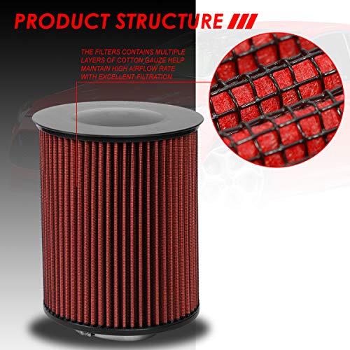 DNA Motoring AFPN-228-RD Clean Air Washable Drop In Panel Air Filter Enhance Engine Performance [Compatible with 13-19 Ford Escape / 07-18 Focus / 14-16 Transit Connect / 15-19 MKC ] - style: 13-19 Escape
