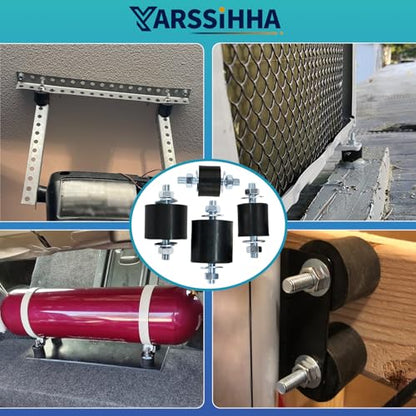 Yarssihha 4 Pack M8 Anti-Vibration Rubber Isolator Mounts, 40x40mm Rubber Studs Shock Absorber, Cylindrical Vibration Isolators for Diesel Engines, Air Compressors, Vibration Motor - size: D40*H40mm