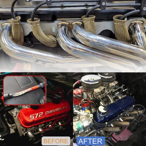 Titanium Spark Plug Wire Boots Thermal Protection Insulator Sleeve, 2500 Degree Heat shield Cover Wrap 6 inch for Car Truck 8PCS - color: Titanium