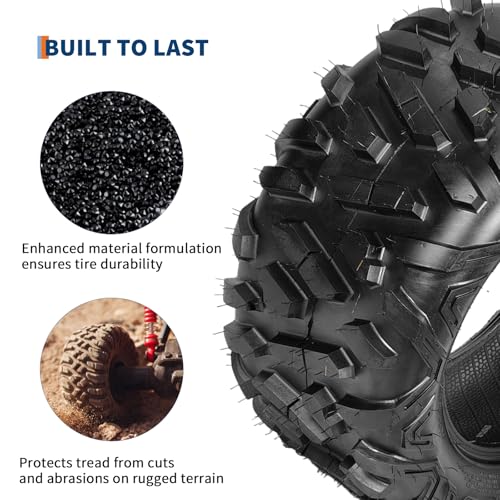 Garvee 2 Pack 26x11-14 ATV UTV Tires 6-Ply All-Terrain Tubeless Tires for Daily Work, Hunting & Recreational Riding on ATV, UTV, Quad and 4 Wheeler - size: 26X11-14, style: Pattern A