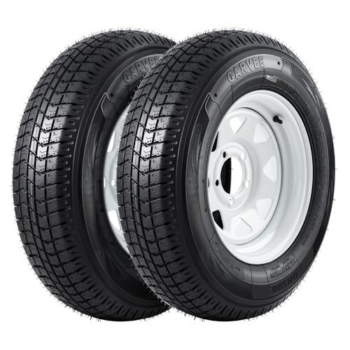 GarveeTech ST205/75D14 Trailer Tire and Wheel Assembly, 5 Lug, Set of 2 - size: ST205/75D14, style: 5 Lug