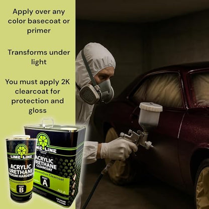 LiME LiNE Shadow LiNE Automotive Basecoat - Changes with Light - Black in the Shadows, Dazzling Metallic Under Light - 2K Clearcoat Topcoat Required (Black Gold, 1 Quart) - color: Black Gold, size: 32 Fl Oz (Pack of 1)