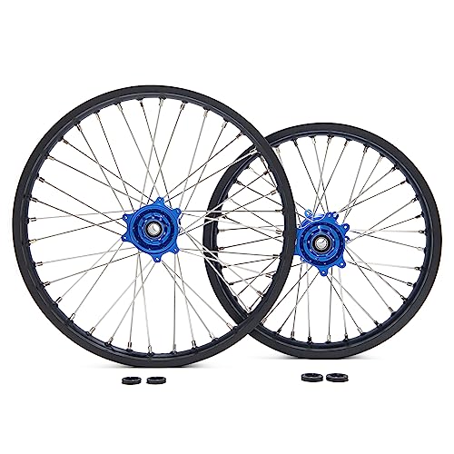 TOFR 21" 18" CNC Wheels Rims Hubs for Sur ron SUR-RON Surron Ultra Bee - color: Blue, size: 21" Front 18" Rear