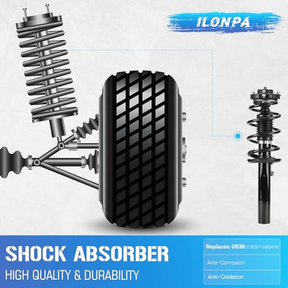 ILONPA (4) Front Struts & Sway Bar Links for 2006-2017 Volkswagen Jetta