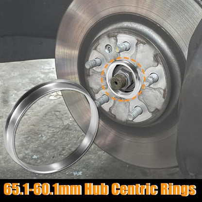 X AUTOHAUX 4pcs OD 65.1mm to ID 60.1mm Aluminum Hub Centric Rings - size: 65.1mm ID to 60.1mm OD