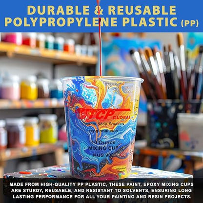 Custom Shop Paint Mixing Cups, 10-Ounce, 12 Pack, Plastic Measuring Cups - color: Cups - Pack of 12
