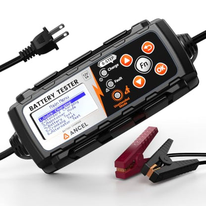 ANCEL BT521 12V Lead-Acid Battery Tester & Charger, 5A Smart Maintainer