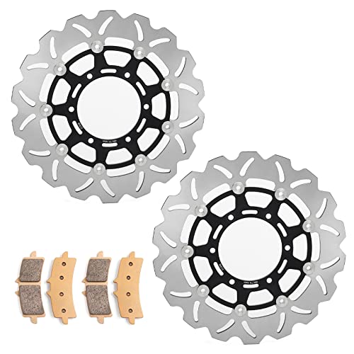 Front Brake Disc Rotors and Pads Kit for Suzuki GSXR 600 11-23 GSXR 750 11-22 GSX-R 1000 12-16 - color: Black, size: GSXR 600 750 11-22 GSX-R 1000 12-16