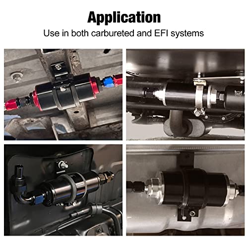 EVIL ENERGY Inline Fuel Filter 100 Micron with 6AN 8AN 10AN Adapter Universal 50MM