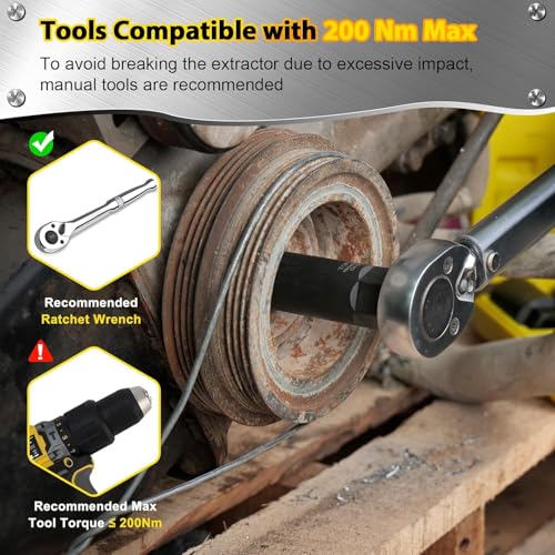 Topec 21MM Deep Lug Nut Extractor Socket - 1/2" Drive Stripped Bolt Nut Remover - size: 21mm
