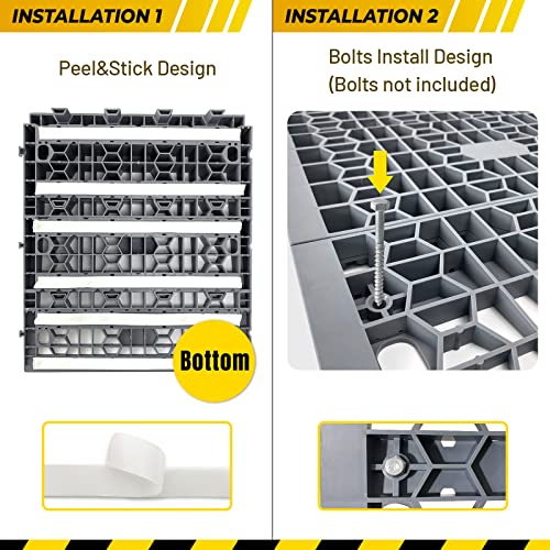 HOXWELL Modular Threshold Ramps for Doorways, 3" Rise Wheelchairs Ramps for Home, Solid Upgrade Material 3000 Lbs Load Capacity Door Ramps for Wheelchairs and Cars (2 PCS) - size: 3''-2 Packs