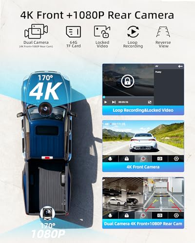 9'' Wireless Carplay Screen for Car Android Auto Monitor Display Screen Carplayer Receivers 4K Dash Cam IPS Car Touchscreen with 1080p Backup Camera Voice Control BT FM Mirror Link