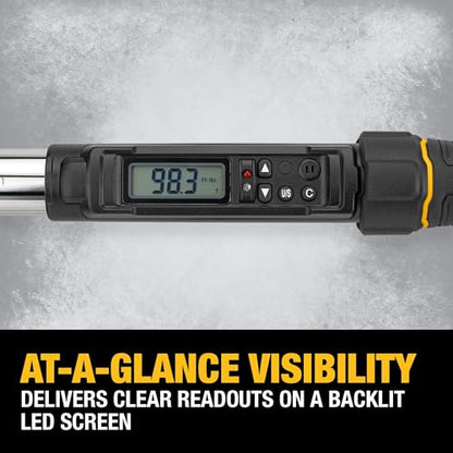 DEWALT Digital Torque Wrench, 3/8 inch Drive, 20-100 FT-LB, with Storage Case (DWMT17061) - style: 3/8" Digital