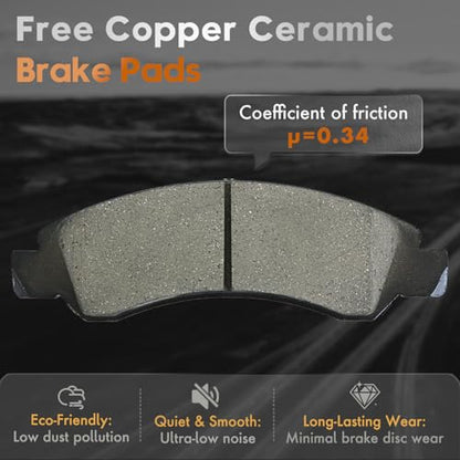 Betthand Front Brakes and Rotors for 08-13 Silverado 1500, 08-20 Tahoe - size: 580279*2+D1367-8472