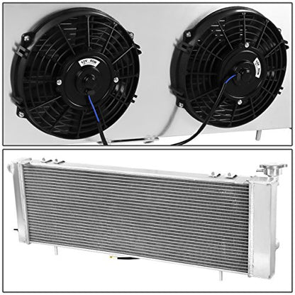 DNA Motoring RA+FS-CHEROKEE-91-3 3-Row Radiator with Fan Shroud,Metallic - style: 91-01 Jeep Cherokee
