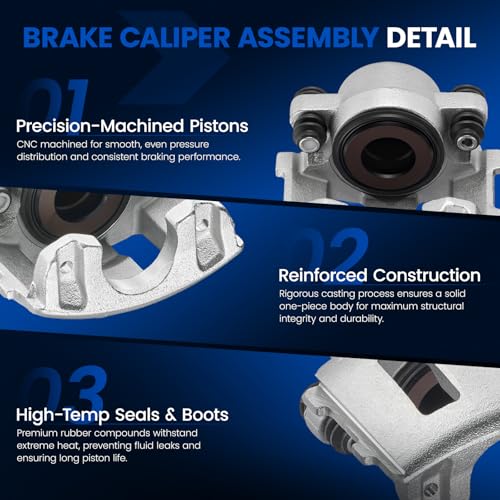 Front Brake Caliper Assembly for Jeep Cherokee 1990-2000 2.5L 4.0L - size: Front[18-4339 & 18-4340]