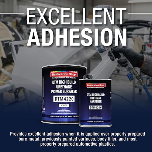 1.25 Gallon 2K High Build Primer Automotive Paint Kit - 1 Gal. White - color: White, size: 128 Fl Oz (Pack of 1)