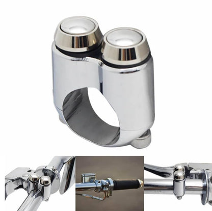 2 Buttons CNC Hand Control Momentary Switch Micro Switch - size: 1 Inch Chrome