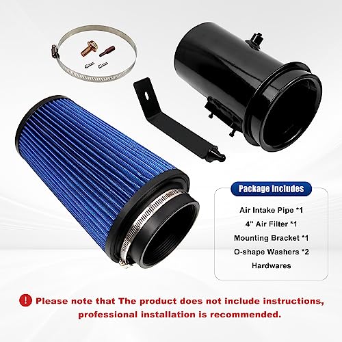 RULLINE 4" Cold Air Intake Pipe Kit Compatible with Ford 6.4L Powerstroke - color: Blue, style: 2008-2010 F250 F30 F450