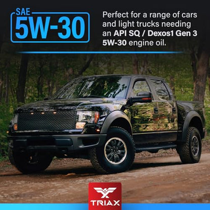 TRIAX Synergy SRT 5W-30 Full Synthetic Engine Oil API SQ Licensed | 20,000 Miles of Protection (5 Quart; 3 Pack) - size: 5 Quart - 3 Pack