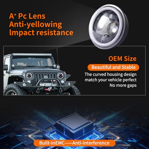 5.75" Round LED Headlight for Motorcycle, Compatible with Harley Sportster Dyna Low Rider Street Bob lron 883 1200 Softail Wide Glide Triple Headlamp,1PCS - size: 5.75''round headlight-1PCS