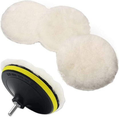 IPELY 6 Pcs 7 Inch Wool Polishing Buffing Pad Polishing Buffing Wheel for Drill Buffer Attachment with M14 Drill Adapter - size: 6 Pcs 7 Inch
