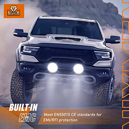 Nilight 7 Inch 2 PCS 90W 9850LM Round LED Offroad Driving Lights with DRL - color: 2Pcs 90w 7Inch white DRL Light Kit