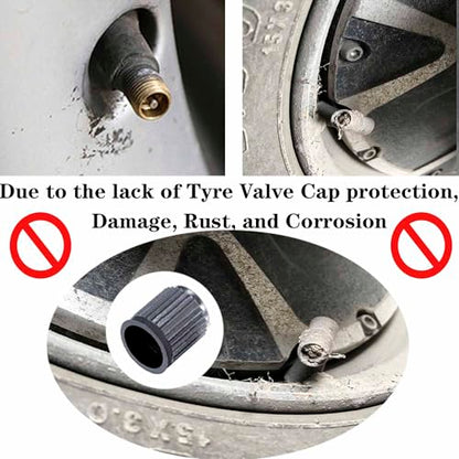 43Pcs Tire Valve Core Remover Tools with 30Pcs Valve Stem Cores,10Pcs Tire Stem Valve Caps, 4-Way Valve Stem Core Tool, Dual & Single Head Tire Valve Core Remover Installer Tools