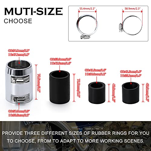 Hypertune 24" Stainless Steel Radiator Flexible Coolant Water Hose Kit W/Cap Clamp Silver - size: Silver-24inch