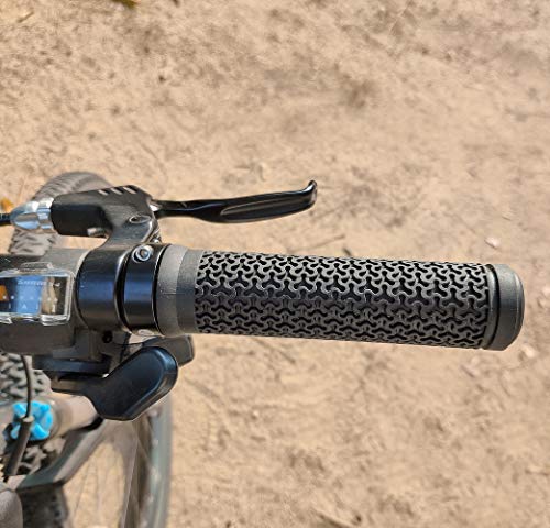 GPMTER Bike Handlebar Grips, Single Lock on Bicycle Handle Bar, for BMX, Mountain, MTB, Beach Cruiser, Scooter, Folding Bike, Soft Non-Slip-Rubber Hand Grip Comfortable Ergonomic - color: Black