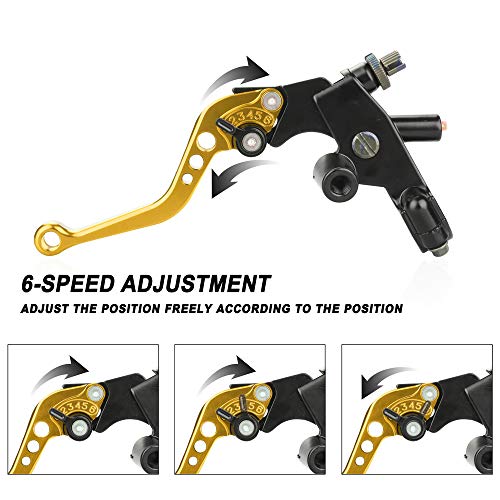Universal 7/8" 22mm Motorcycle Brake Clutch Lever Master Cylinder Reservoir - color: Yellow