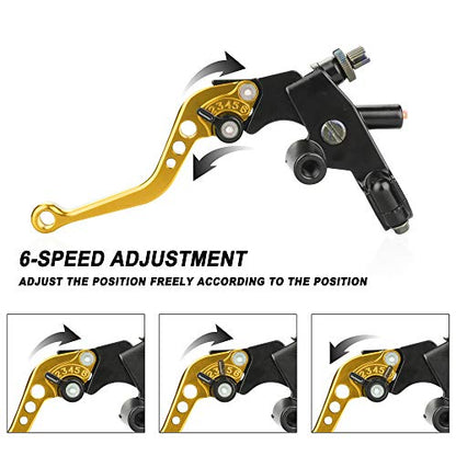 Universal 7/8" 22mm Motorcycle Brake Clutch Lever Master Cylinder Reservoir - color: Yellow