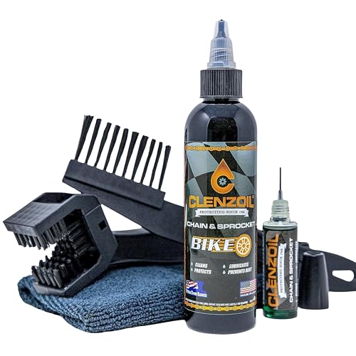 Clenzoil Chain & Sprocket CLP Kit - 4 oz Bottle, Needle, Towel & Brush - size: 4 oz Kit