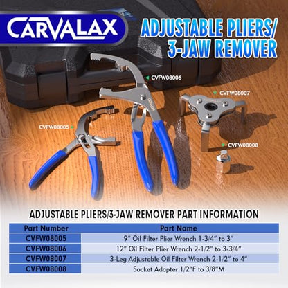 CARVALAX 8PCS Oil Filter Wrench Set
