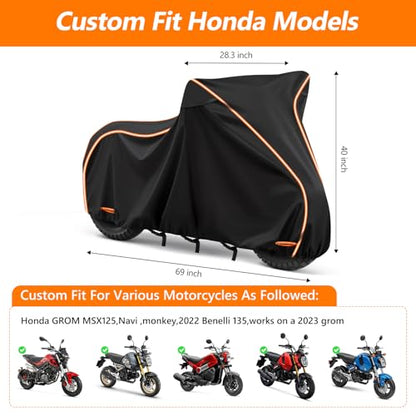 Motorcycle Cover for Honda Grom Monkey Navi Kawasaki Pro Benelli - size: for Honda Grom MSX125