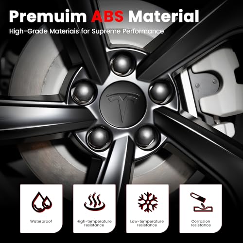 4 Pack Car Wheel Center Hub Cap Kit with 22 Lug Nut Covers - color: Matt Black & Matt Black