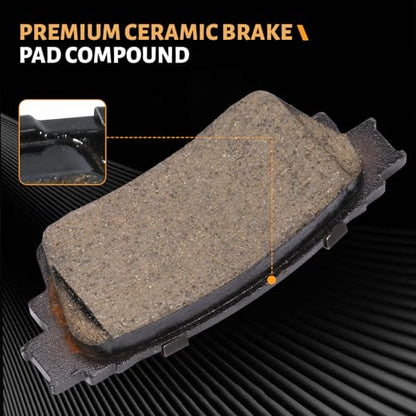 D2135 Rear Ceramic Brake Pads Kit Fit For Mitsubishi Outlander 2017-2020, For Eclipse Cross 2018-2020, For Outlander PHEV 2018-2022 - size: HZ2135