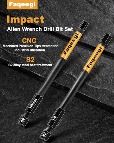 20PCS 4 Inch S2 Magnetic Hex Bit Set Metric SAE Impact Drill Bits