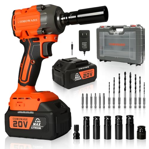 650N.m Brushless Impact Wrench, 1/2" Impact Gun w/ 4.0Ah Battery