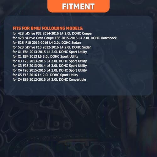 ‎11317584084 Engine Timing Chain Kit Intake&Exhaust Camshaft VVT Gears Suit N20 N26 Engine Applied for 328 428 528 X3 X5 2.0 Aftermarket Parts Replace for 11318648732, 11317516074 - size: Timing Chain Kit&VVT Camshaft Adjuster Gear