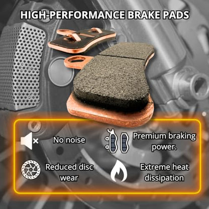 JSA 457 HH Motorcycle Brake Pads, fits for Harley Davidson Motorcycles, Organic, Front Brake Pad, Copper Plate, Excelent Heat Dissipation.
