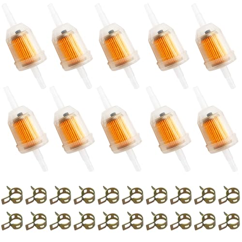 Strongthium 10PCS 1/4" & 5/16" Inline Fuel Filters with Magnet