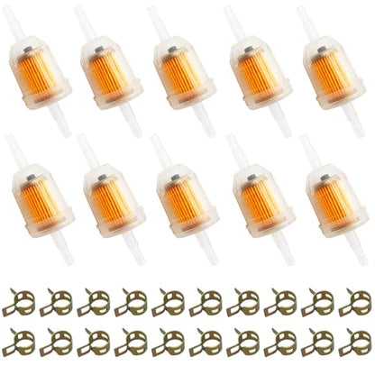 Strongthium 10PCS 1/4" & 5/16" Inline Fuel Filters with Magnet