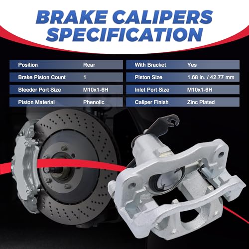 18B5080 18B5081 Rear Disc Brake Caliper Compatible with 08-12 Grand Caravan - size: Rear 18B5080+18B5081