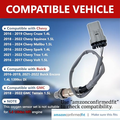 Upstream & Downstream O2 Sensor for 1.4L 1.5L Chevy Buick GMC 16-24