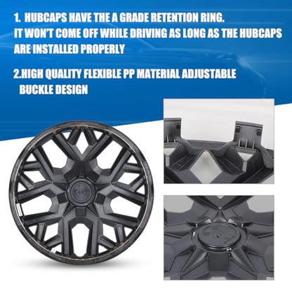 Winjet 16 Inch Premium Universal Hubcaps PP Material Wheel Cover Replacement R16 Hub Caps Universal,Auto Tire Replacement Exterior Cap Snap On Car Truck SUV(16 Inch,Set of 4,Lacquer) - color: Lacquer(5181-B-16), size: 16 inch