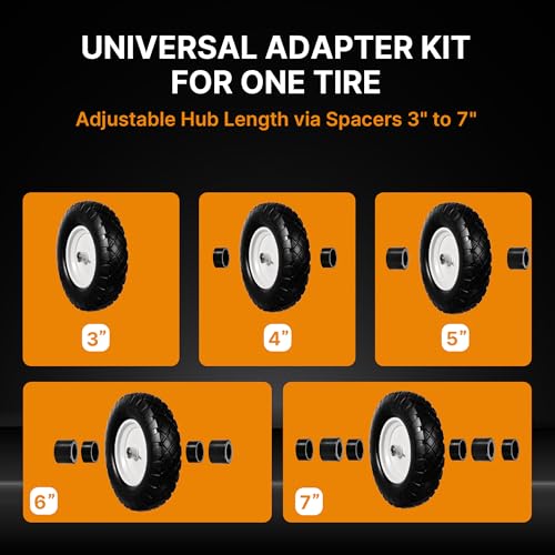 16" 4.80/4.00-8 Flat Free Wheelbarrow Tire & Wheel, 2-Pack