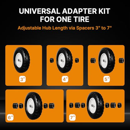 16" 4.80/4.00-8 Flat Free Wheelbarrow Tire & Wheel, 2-Pack