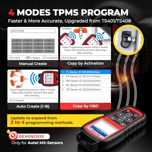Autel TPMS Programming Tool MaxiTPMS TS508WF, TPMS Relearn/Activate/Scan