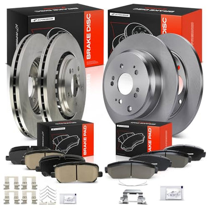 A-Premium Front Vented and Rear Solid Brake Rotors and Ceramic Pads Kit - style: 2015-2017